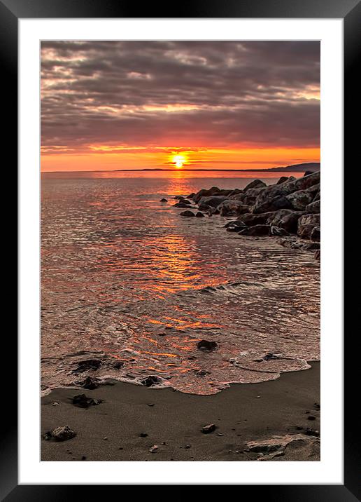  Sunset on the Welsh Coast.  Framed Mounted Print by Becky Dix