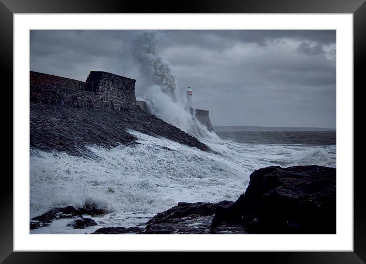  Storm Desmond in Porthcawl.  Framed Mounted Print by Becky Dix