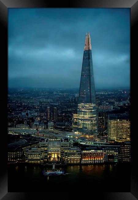 The Shard at Night. Framed Print by Becky Dix