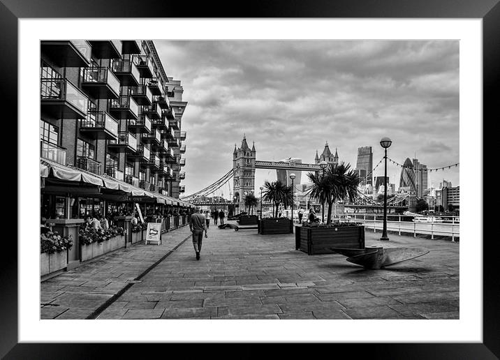 View from Butlers Wharf. Framed Mounted Print by Becky Dix
