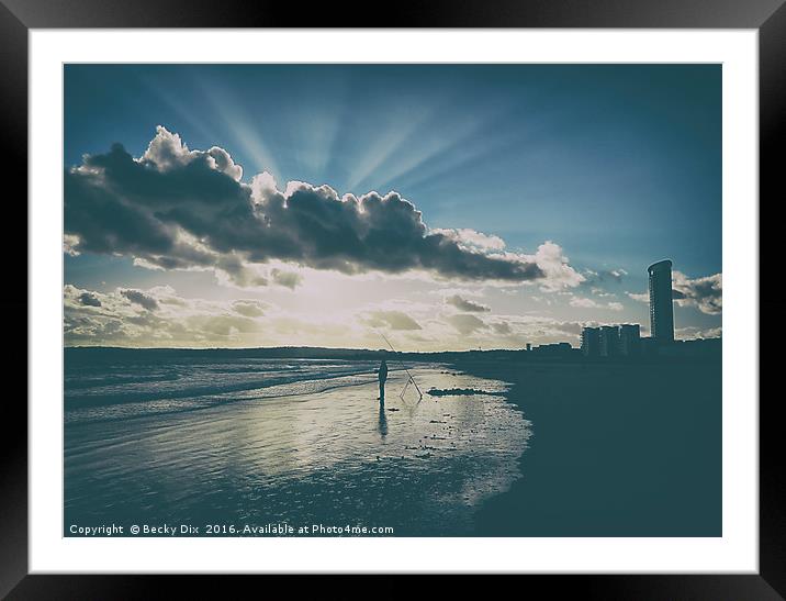 Sunrays. Framed Mounted Print by Becky Dix