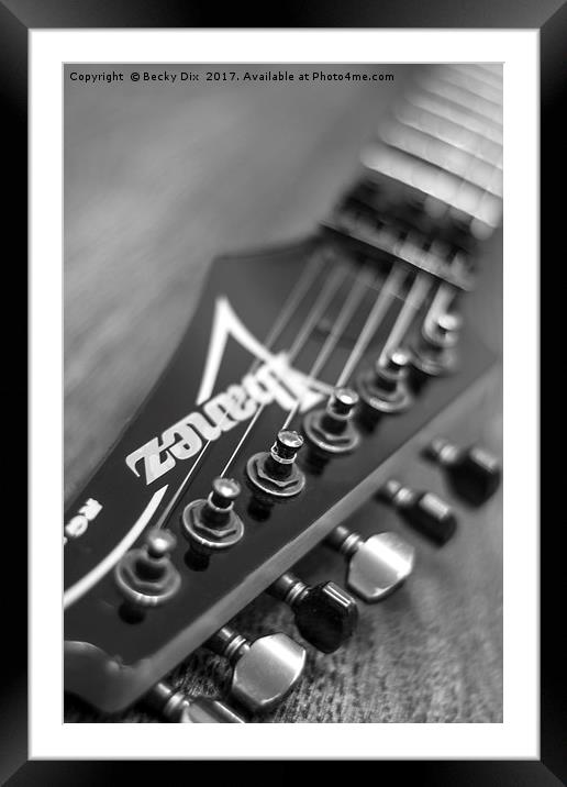 Ibanez Guitar 3 Framed Mounted Print by Becky Dix