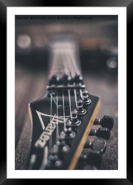 Ibanez Guitar 4 Framed Mounted Print by Becky Dix