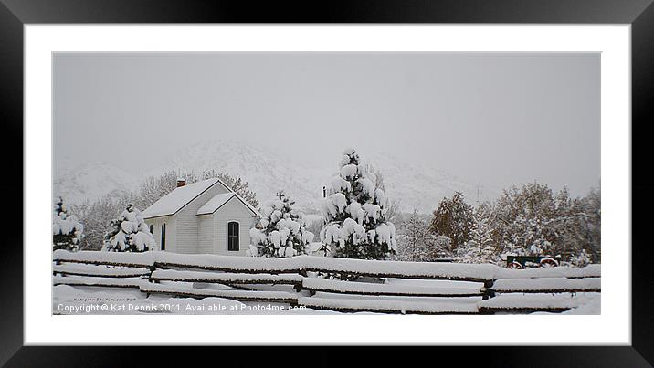 Snowy Country Christmas Framed Mounted Print by Kat Dennis