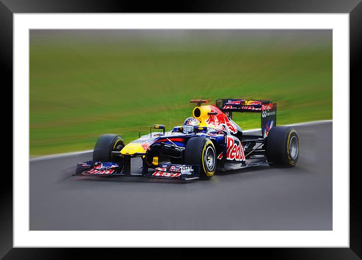 Sebastian Vettel Formula 1 Framed Mounted Print by Gareth Harding