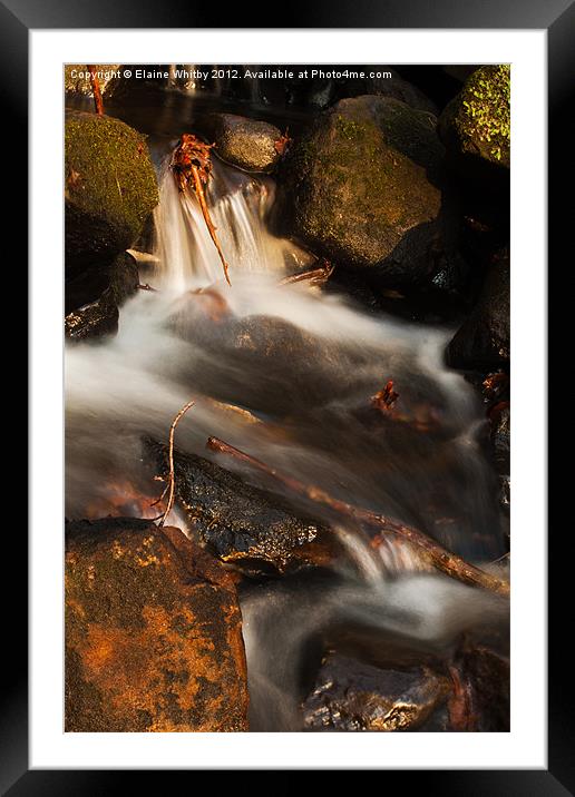 Lumsdale falls Framed Mounted Print by Elaine Whitby