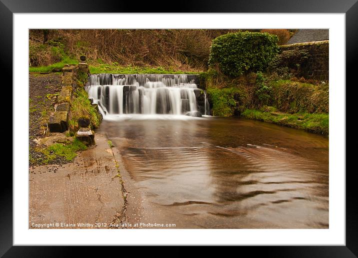 Upper Hulme Waterfall Framed Mounted Print by Elaine Whitby