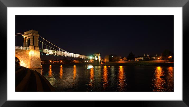 Wilford Suspension Bridge Framed Mounted Print by Elaine Whitby