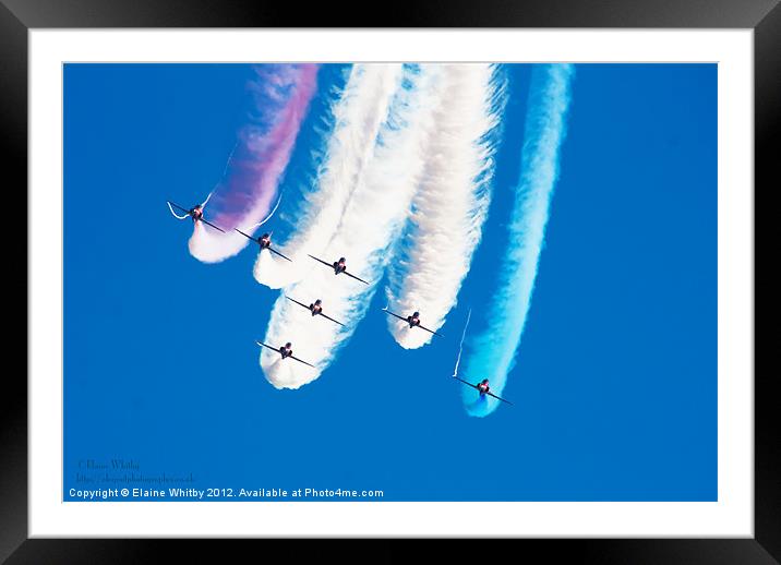 Red Arrows Display Framed Mounted Print by Elaine Whitby
