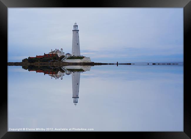 St Mary's Light House Framed Print by Elaine Whitby