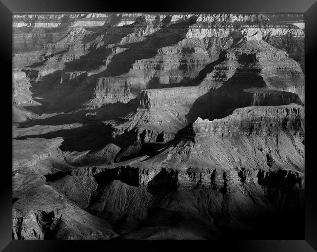 Shadows on the Silence: Grand Canyon Landscape Framed Print by Tammy Winand