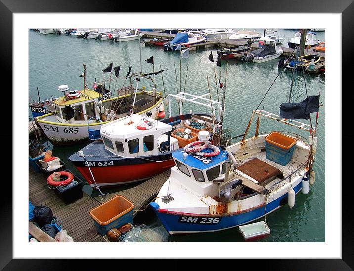 Fishing Boats at Dover Framed Mounted Print by Tammy Winand