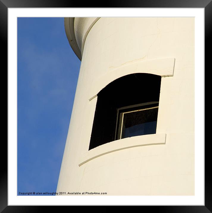 The lighthouse window Framed Mounted Print by alan willoughby