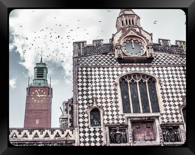 Soaring over the Norwich Guildhall Framed Print by Rus Ki
