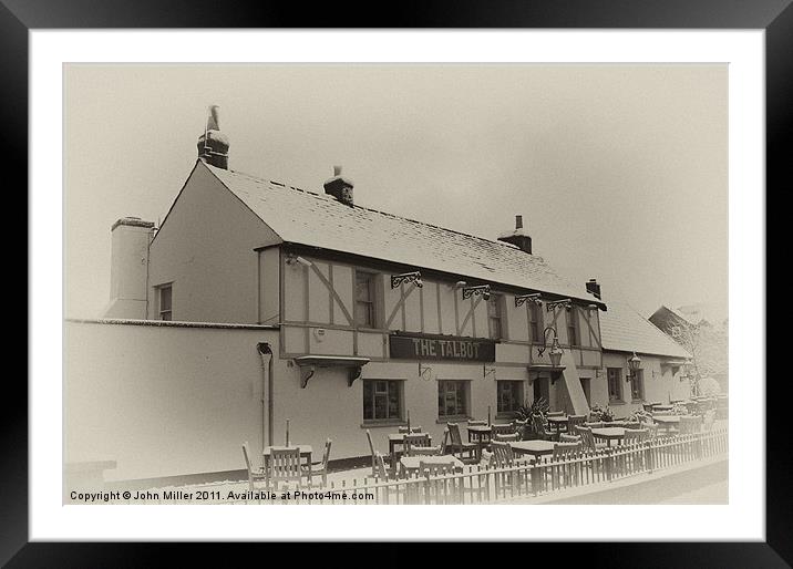 The Talbot Pub,Keynsham, in the Snow. Framed Mounted Print by John Miller