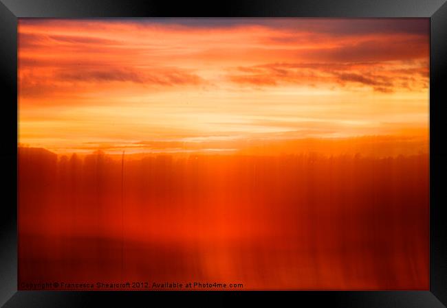 Sunset over Stoke Ferry Common Framed Print by Francesca Shearcroft