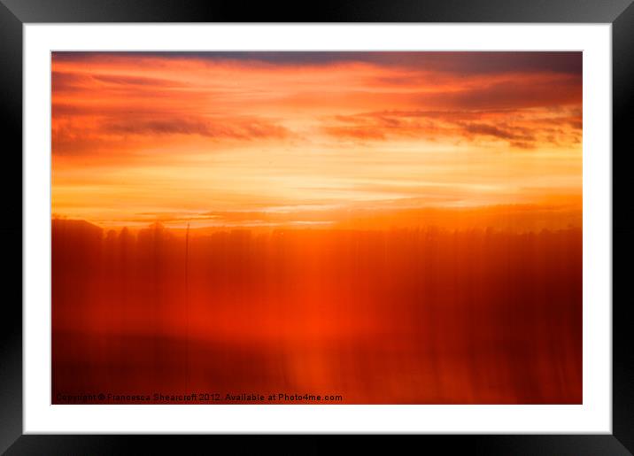 Sunset over Stoke Ferry Common Framed Mounted Print by Francesca Shearcroft