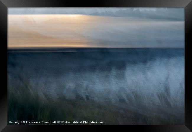 Sunset at Burnham Overy Staithe Framed Print by Francesca Shearcroft