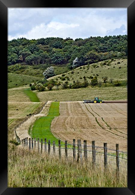 Chiltern Tractor Framed Print by Richard Thomas