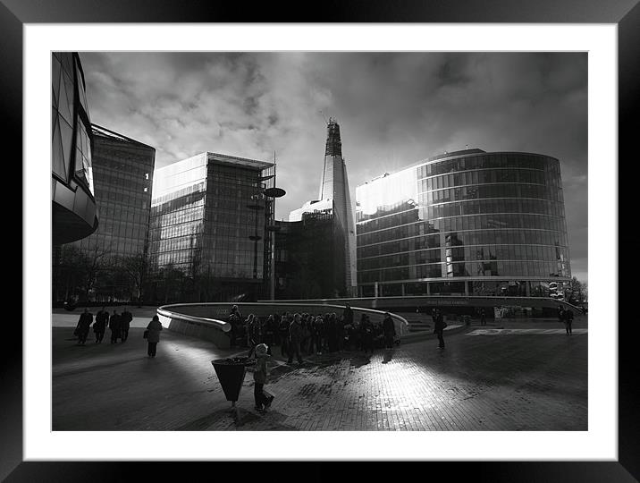 The Shard and South Bank Framed Mounted Print by Richard Thomas
