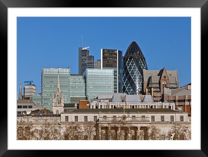 London City Skyline Framed Mounted Print by Richard Thomas