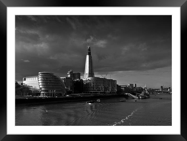 Shard from Tower Bridge Framed Mounted Print by Richard Thomas