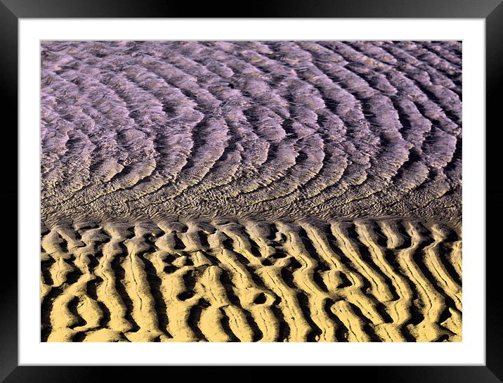Sand and Water Patterns Framed Mounted Print by Richard Thomas