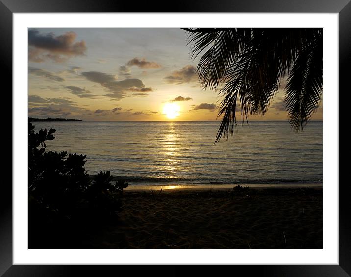 Fiji Sunset Framed Mounted Print by Claire Clarke