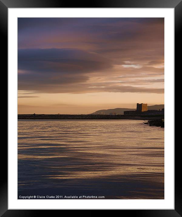 Castle by Night, Carrickfergus Framed Mounted Print by Claire Clarke
