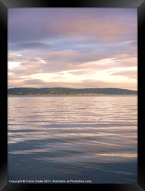 Belfast Lough at Dusk Framed Print by Claire Clarke
