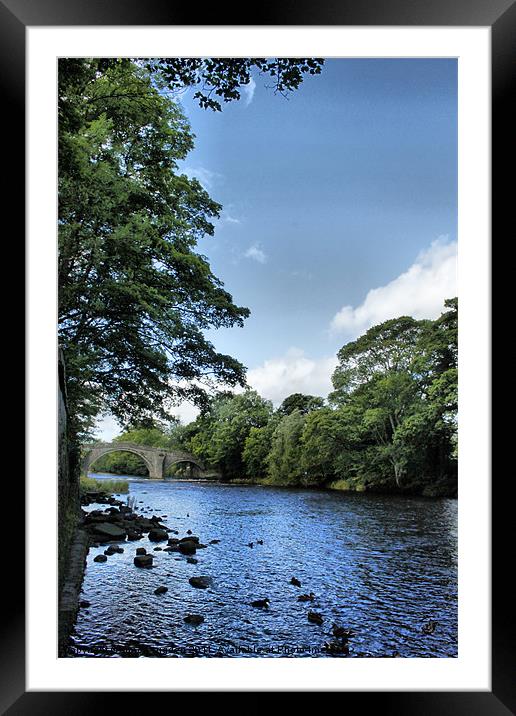 ilkley bye the river Framed Mounted Print by simon sugden