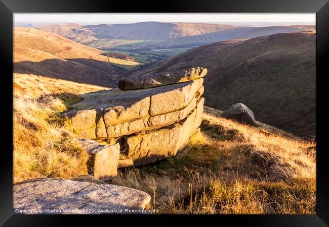 Rocky Outcrop, Kinder Scout Framed Print by Martyn Williams