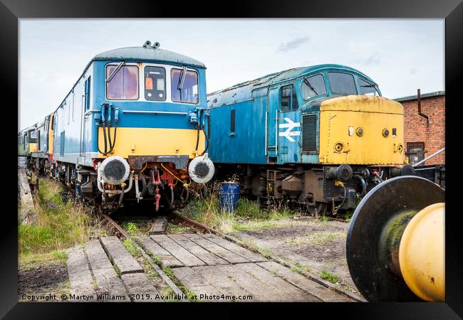 Old Diesel Locomotives Framed Print by Martyn Williams