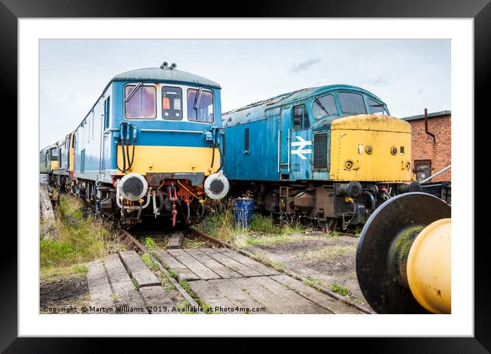 Old Diesel Locomotives Framed Mounted Print by Martyn Williams