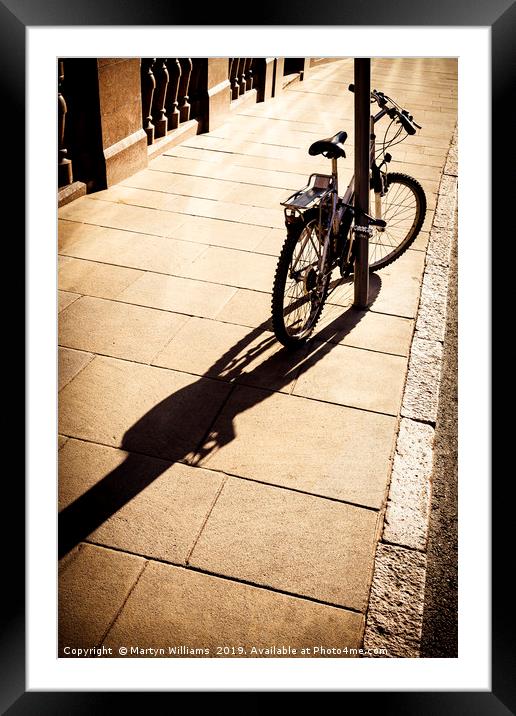 Bicycle In Sunlight Framed Mounted Print by Martyn Williams