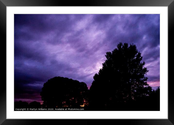 Trees Against A Dramatic Night Sky Framed Mounted Print by Martyn Williams