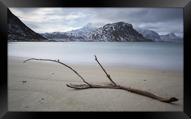 Haukland Beach 1 Framed Print by jordan whipps