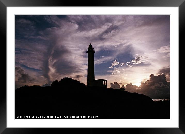 The Light House in Green Island, Taiwan. Framed Mounted Print by Chia Ling Blandford