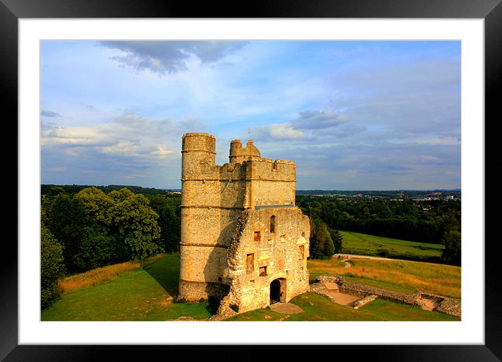 Donnington Castle (sunset) Framed Mounted Print by jamie stevens Helicammedia