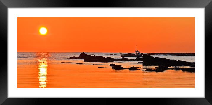                     Cullercoats winter sunrise.    Framed Mounted Print by Michael Oakes