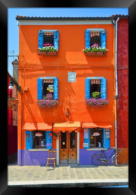 Colours of Burano.                              Framed Print by Michael Oakes