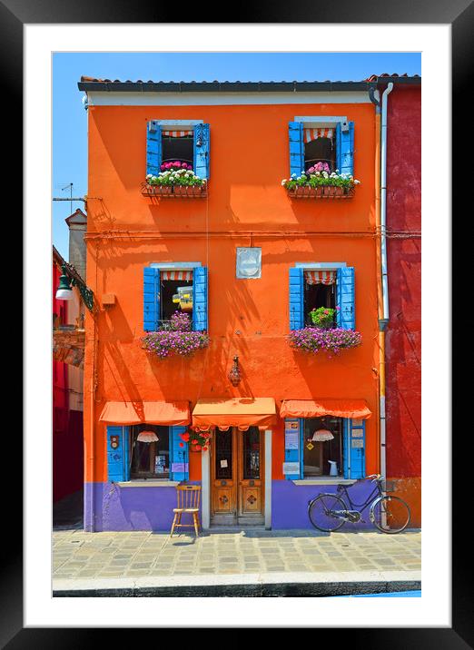 Colours of Burano.                              Framed Mounted Print by Michael Oakes