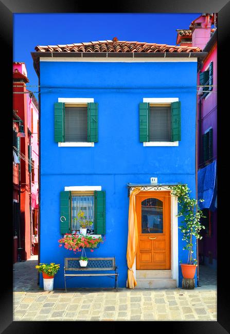 Colours of Burano                              Framed Print by Michael Oakes