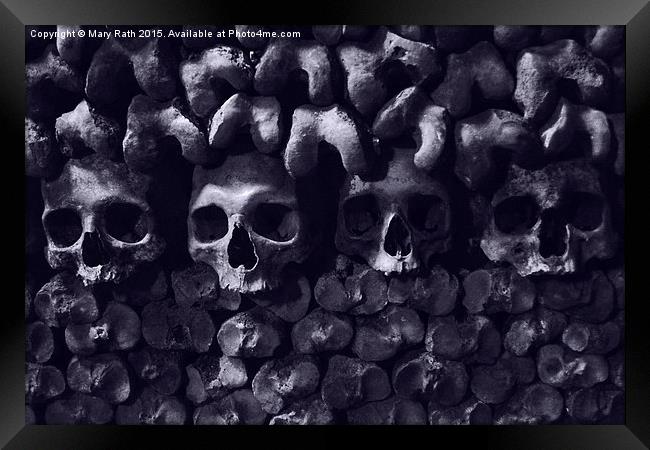 Skulls - Paris Catacombs, tinted version Framed Print by Mary Rath