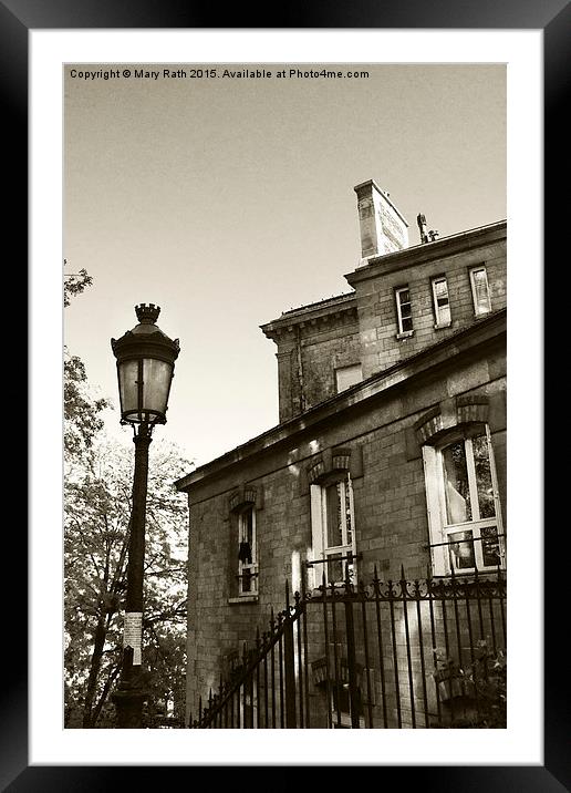 The apartments of Montmartre  version 2, B&W Framed Mounted Print by Mary Rath