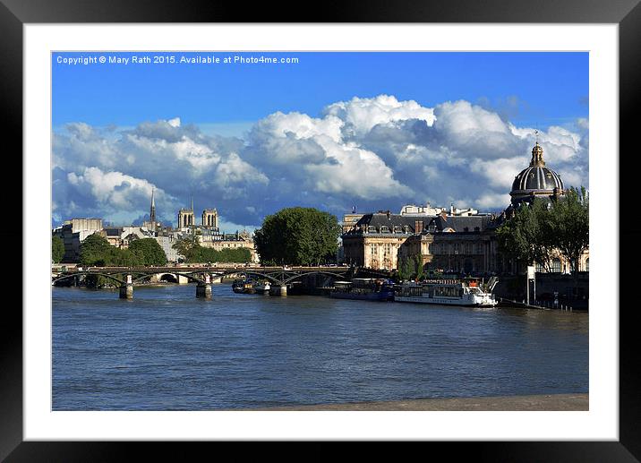  View from the Seine Framed Mounted Print by Mary Rath