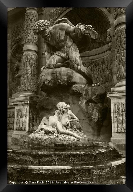 Medici Fountain, sepia version Framed Print by Mary Rath