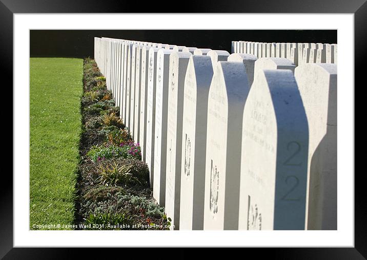 RAF war graves in Dunkerque Framed Mounted Print by James Ward