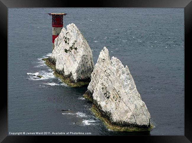 The Lighthouse at the Needles Framed Print by James Ward