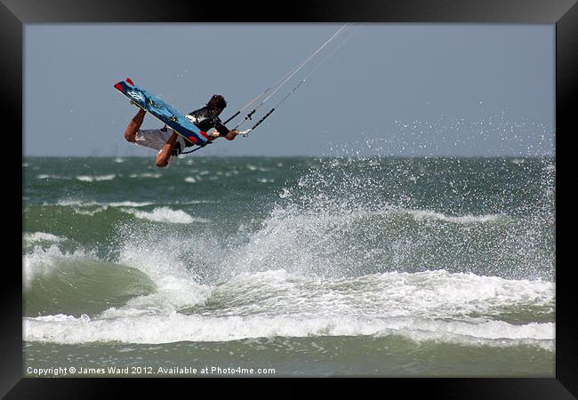 Kite Surfer 2 Framed Print by James Ward